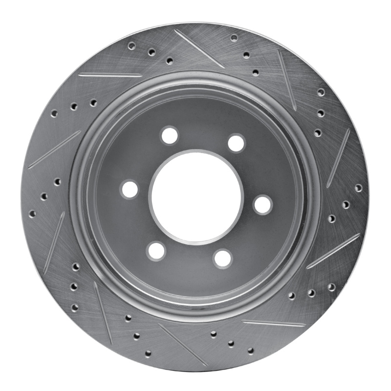 Ford F-150 Brake Rotor (1) - Rear Left - R1 Concepts - Drilled & Slotted - Silver - `15-`17